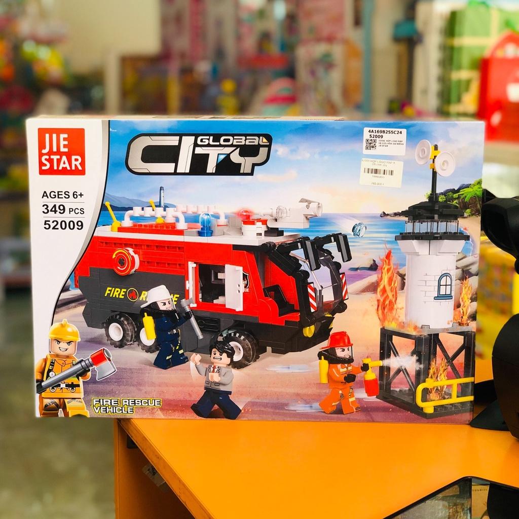 52009 HỘP LOGO RÁP XE CỨU HỎA 349 MIẾNG JIE STAR