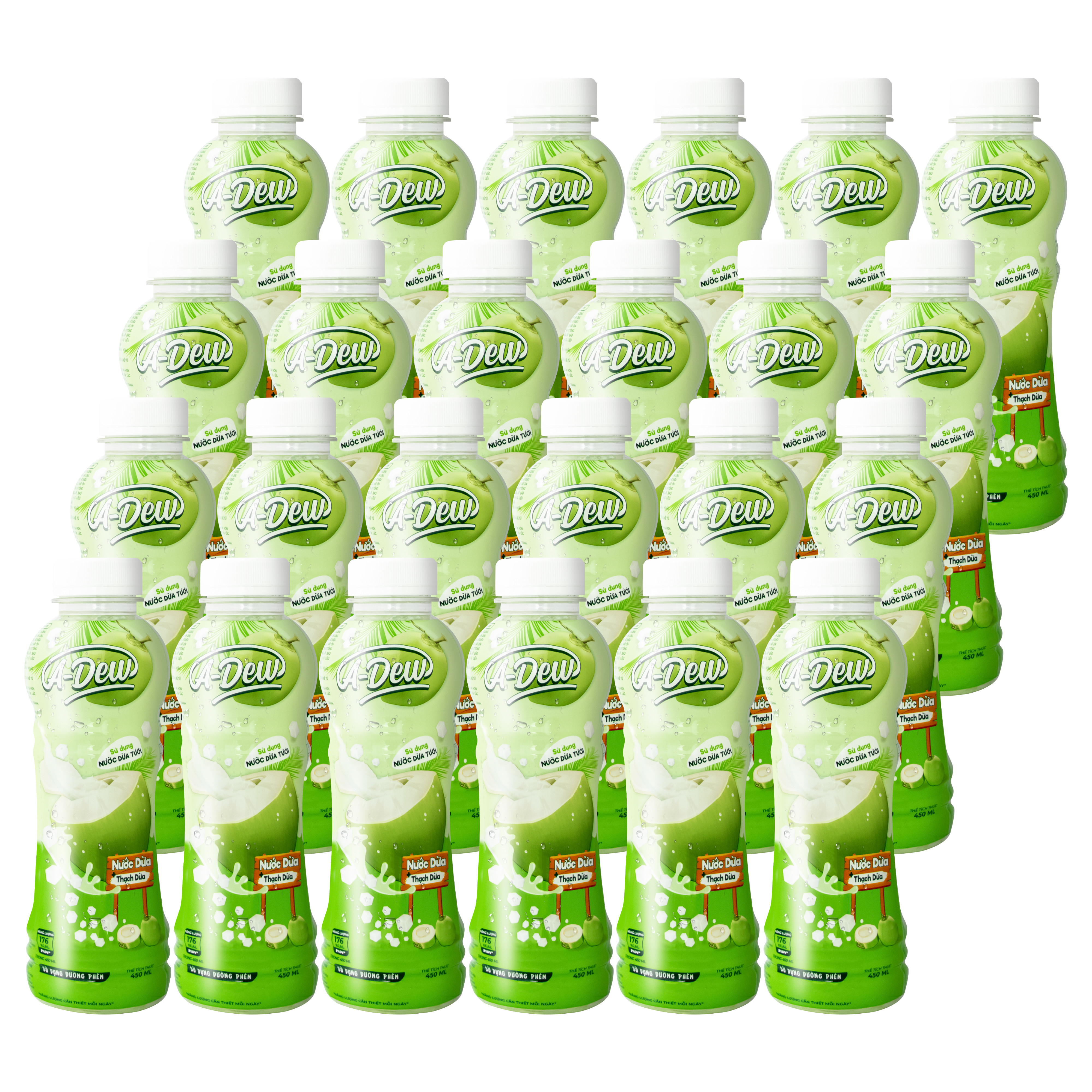 Nước Dừa Thạch Dừa A-Dew Chai 450ml - Thùng 24 Chai