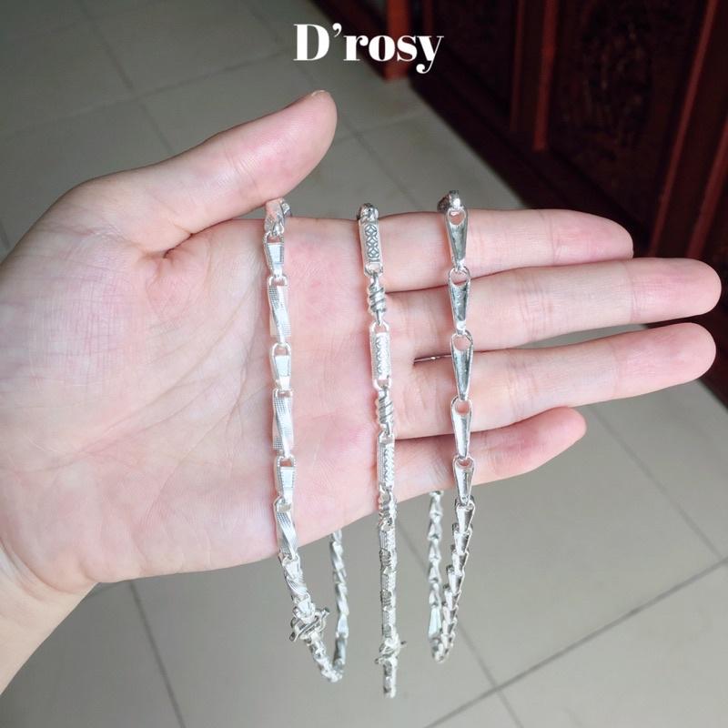 Dây chuyền bạc nam dạng khúc nhiều mẫu nặng 6,5-7,5 chỉ dài 42-44 cm chuẩn bạc ta nguyên chất