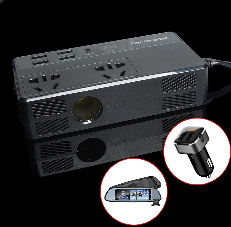 Bộ Chuyển Đổi Nguồn Điện DC 12V Sang AC 110V/220V 150W Hỗ Trợ Cổng Type-C M2012 - Hàng Nhập Khẩu