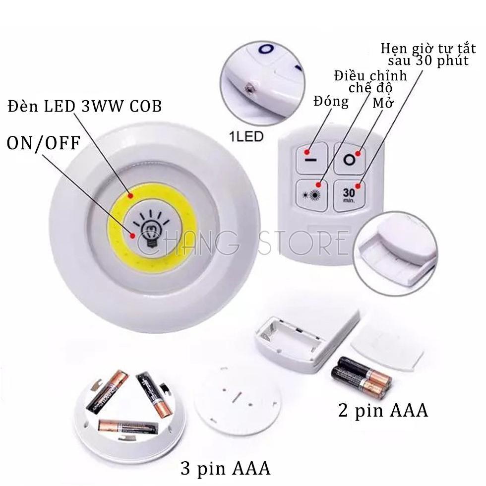 Bộ 3 Đèn LED Dán Tường Mini Thông Minh MURO Longer Light có chức năng hẹn giờ và Remote Điều Khiển Từ Xa