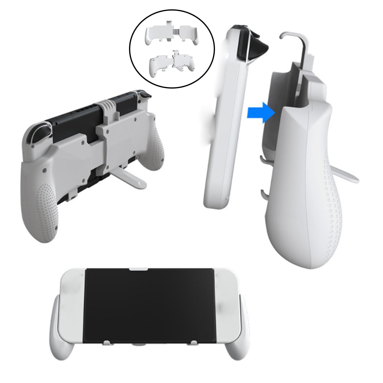 Detachable Handheld HandGrip Case Stand Organizer for Switch Lite/OLED White