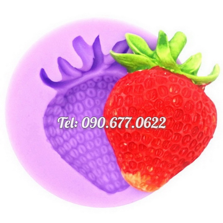 Khuôn silicone làm rau câu trái dâu tây - Mã số 1112