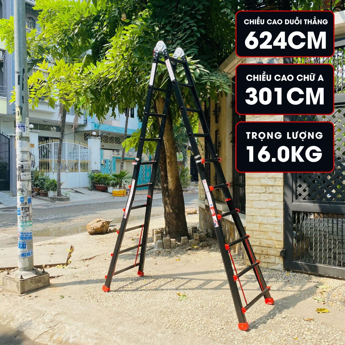 Hình ảnh Thang Nhôm Gấp Đa Năng DIY MTL-46B chiều cao sử dụng tối đa 3.01M chiều cao chữ I 6.24M