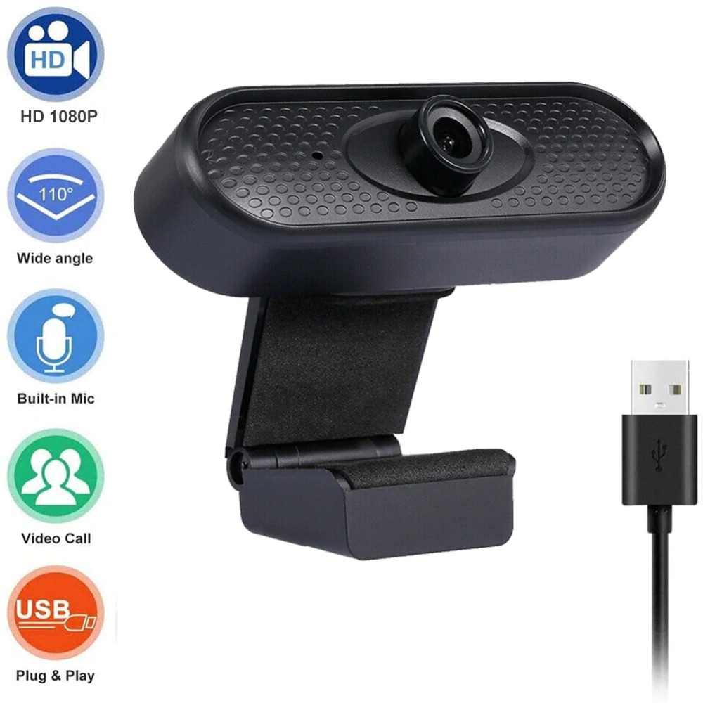 Webcam Máy Tính Laptop PC camera HD Lấy Nét Tự Động Tích Hợp Micro &amp; Cổng USB - Hàng Nhập Khẩu