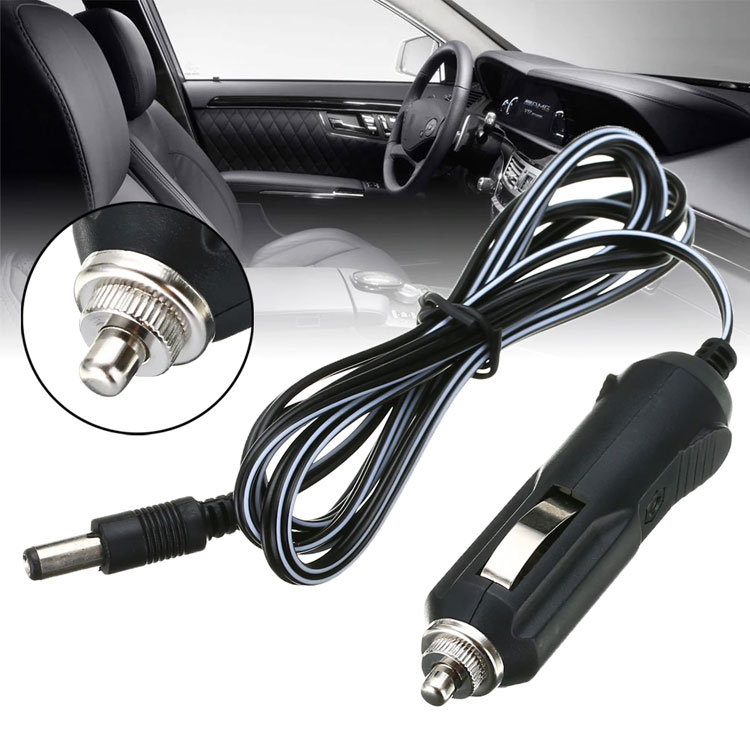 Dây nguồn ôtô xe máy 12V 24V 120W đuôi đực jack DC đực 5.5x2.1 mm