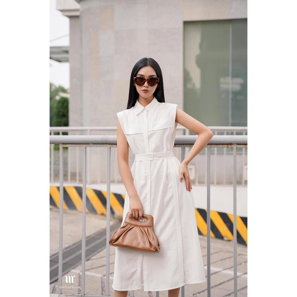 Váy liền nữ Méo shop phong cách công sở dáng sơ mi dài Fenly
