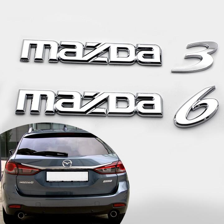 Tem Logo Chữ Nổi MAZDA Dán Trang Trí Xe