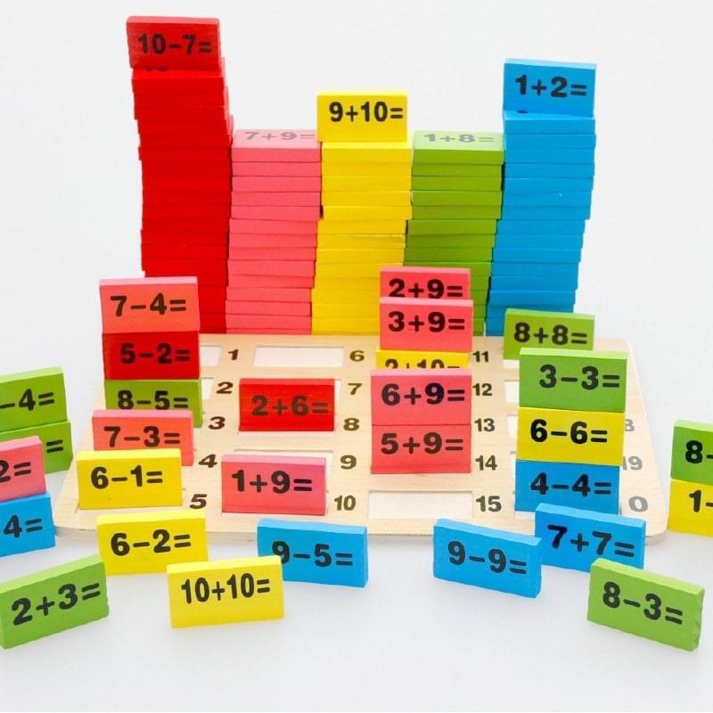 Đồ chơi Domino 110 quân bằng gỗ kèm que tính