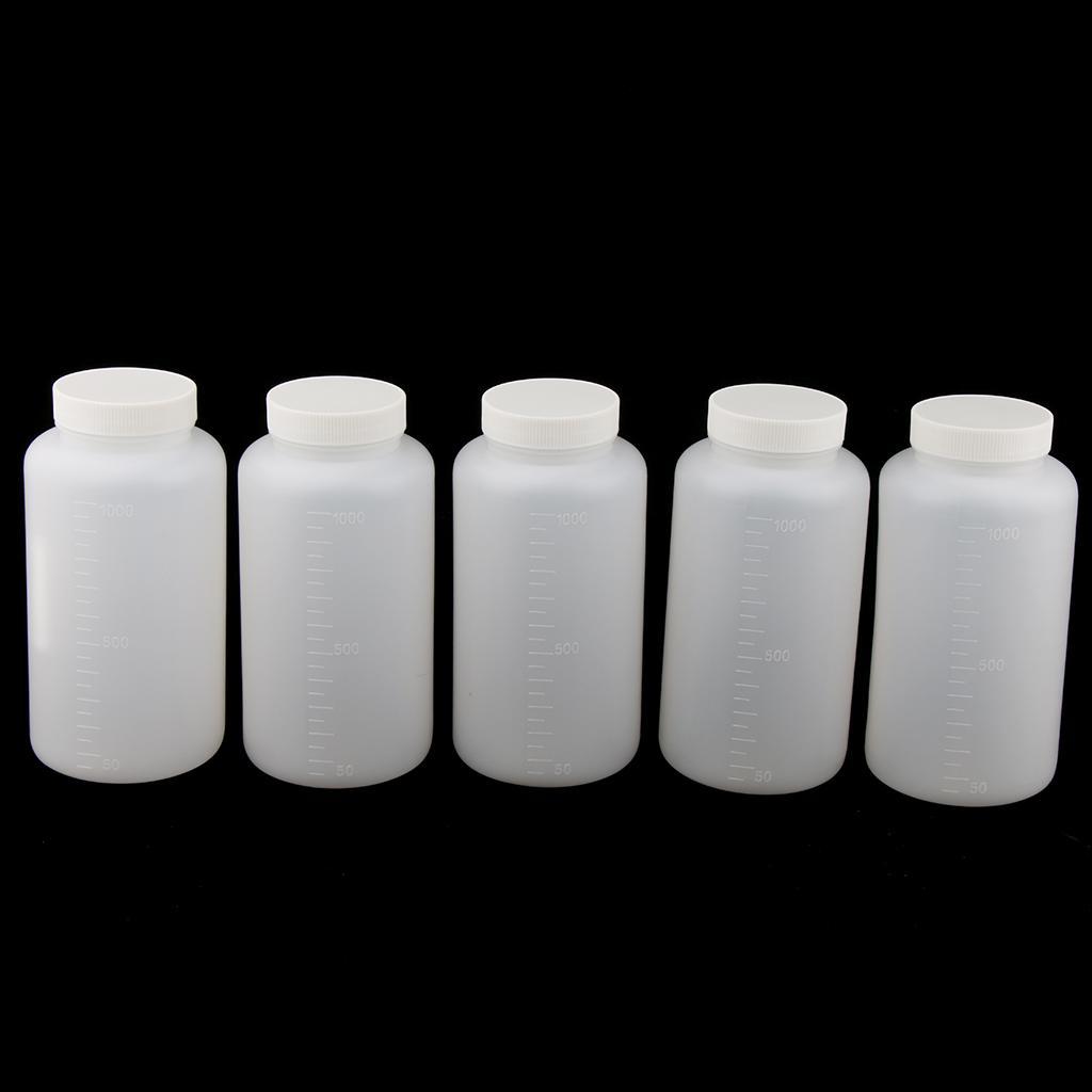 5pcs 1000ml Reagent Bottle with Cap Lab Reagent Bottle Laboratory