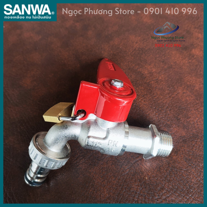 Vòi vườn, vòi hồ, vòi nước có chìa khóa SANWA, 100% nhập khẩu, Phi 21mm CKT15L