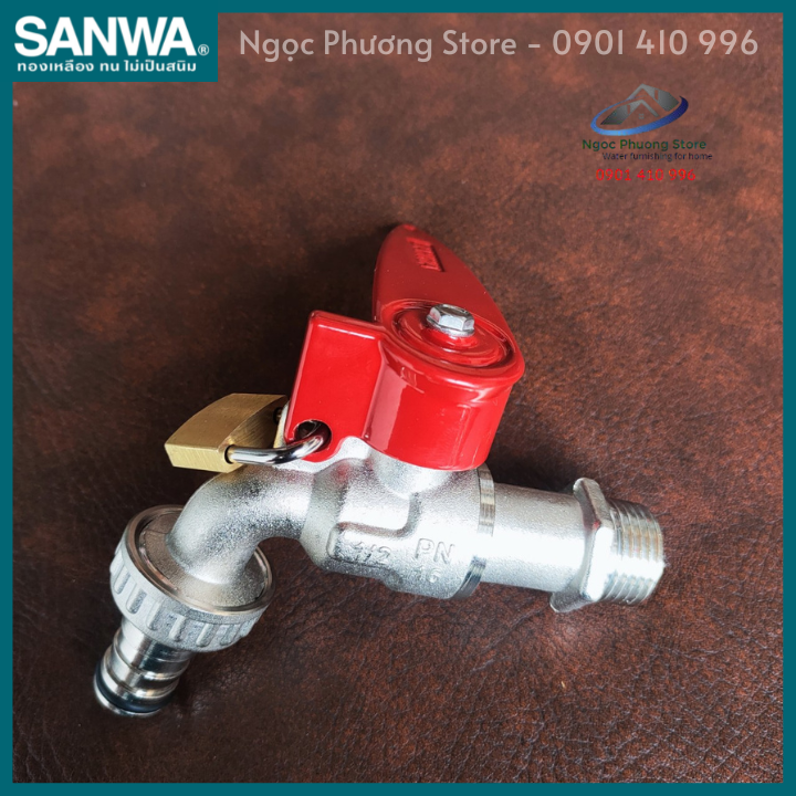 [SANWA THÁI LAN] Vòi vườn, vòi hồ, vòi nước có chìa khóa SANWA, 100% nhập khẩu, Phi 21mm CKT15L