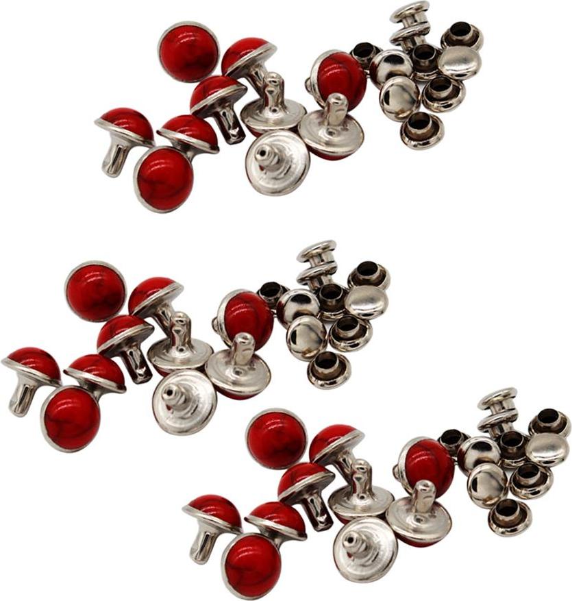60 Dome Xanh Ngọc Nhanh Chóng Đinh Tán Đinh Nhọn Cho Làm Đồ Da Thủ Công 8.5 Mm Màu Trắng Đỏ