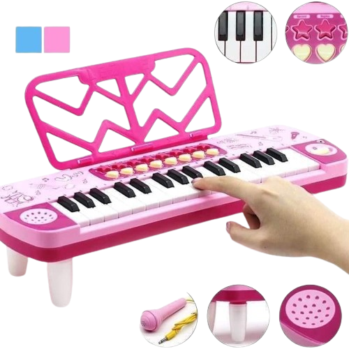 Đàn Piano Kèm Mic Cho Bé Chuẩn Âm Có Đèn Và Nhạc Cho Bé Vui Chơi