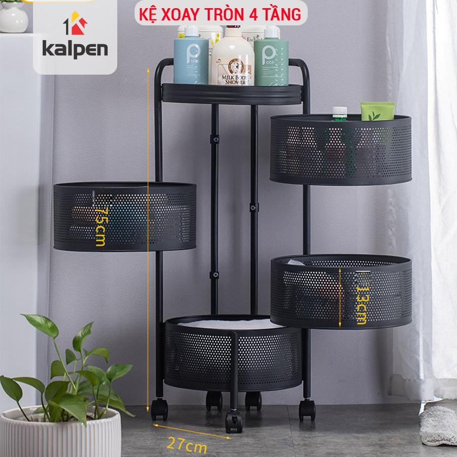 KỆ XOAY TRÒN Đựng Rau Củ Đồ Dùng Đa Năng Thông Minh 3 Tầng 4 Tầng 5 Tầng Kalpen, RHQM