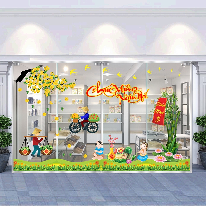 Decal trang trí tết xuân 2020 combo số 4