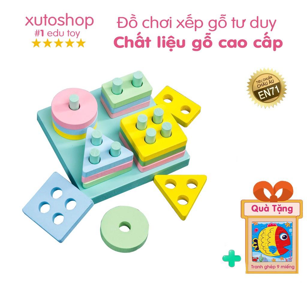 Đồ chơi xếp khối gỗ tư duy cho bé XutoShop