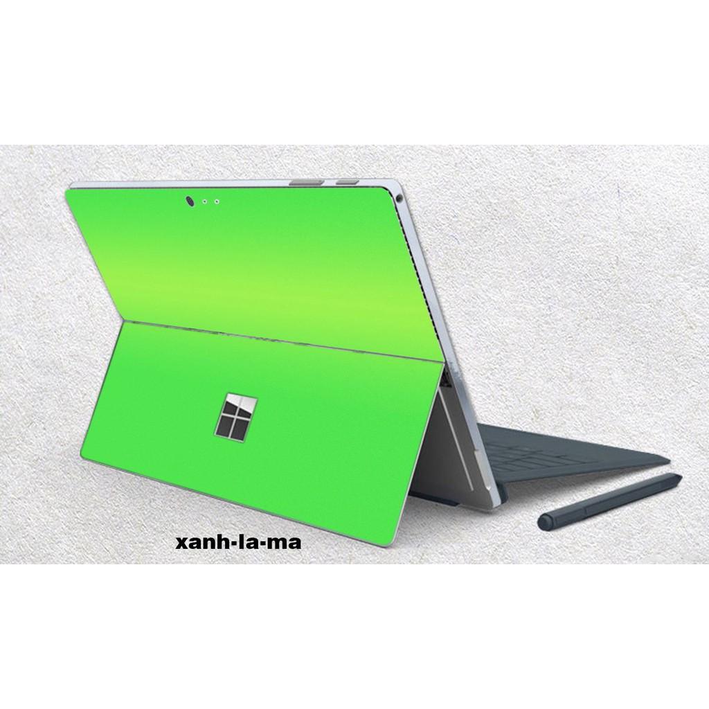 Skin dán Aluminum Chrome xanh lá mạ cho Surface 3 2015; Go, Go 2, Go 3; Pro 2 3 4 5 6 7 8 X