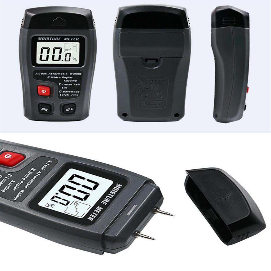 Digital Wood Moisture Meter Damp Meter 0-99% Wood Humidity Tester Detector