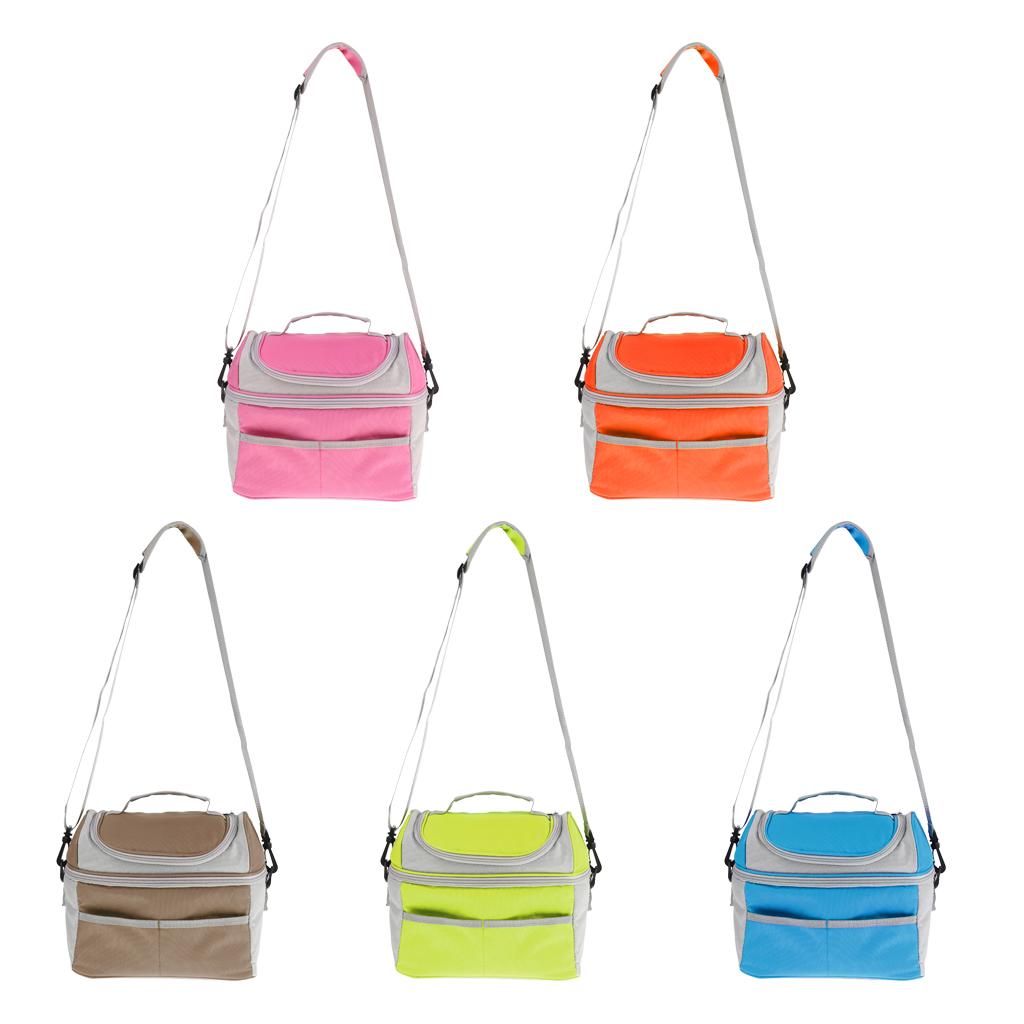 Insulated Thermal Bag 2-layer Picnic Lunch Box Portable Cooler Tote Khaki