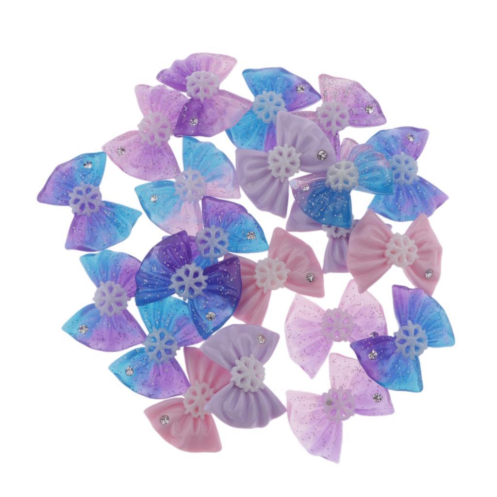 20 Pcs Colorful Bowknot Flatback Cabochon Phone Case DIY Decor
