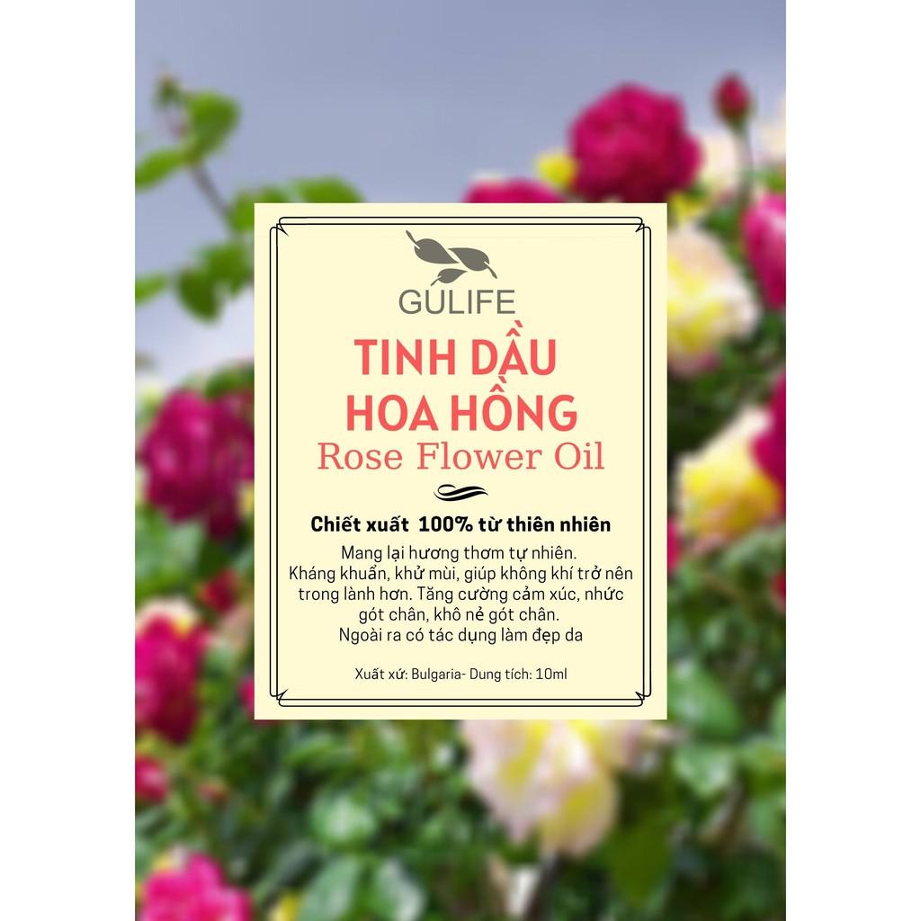 Tinh dầu Hoa Hồng GULIFE Chiết Xuất Từ Thiên Nhiên - Thơm Phòng, Thư Giãn &amp; Tăng Khoái Cảm