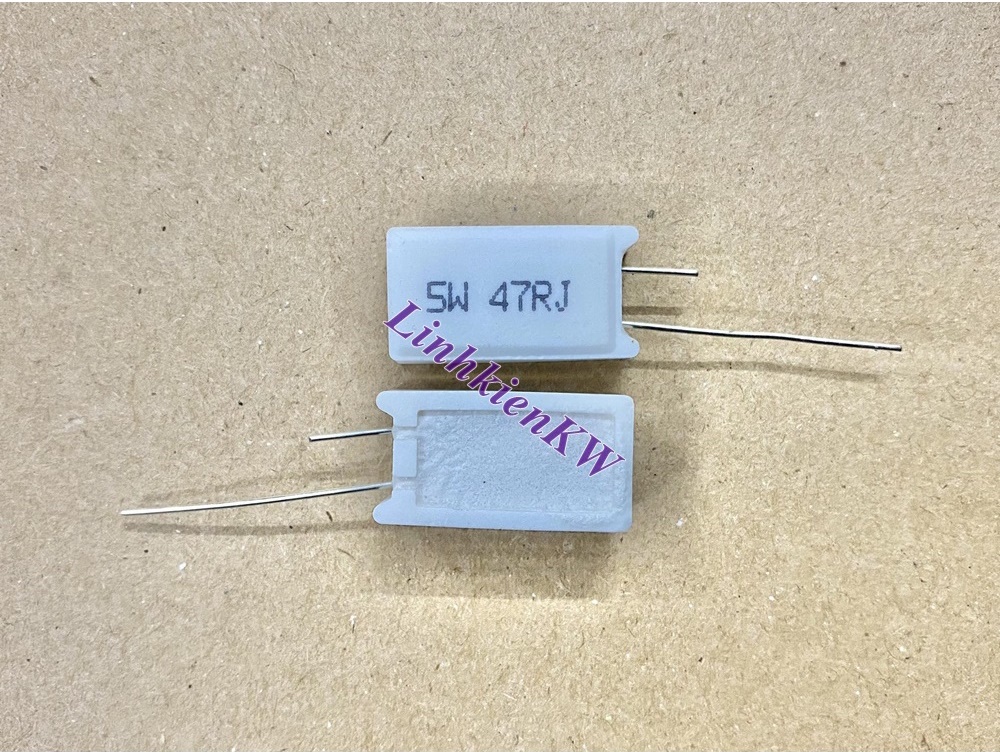 Trở Sứ Cắm 5W 47RJ 1% Chân Đồng, Mới 100%.
