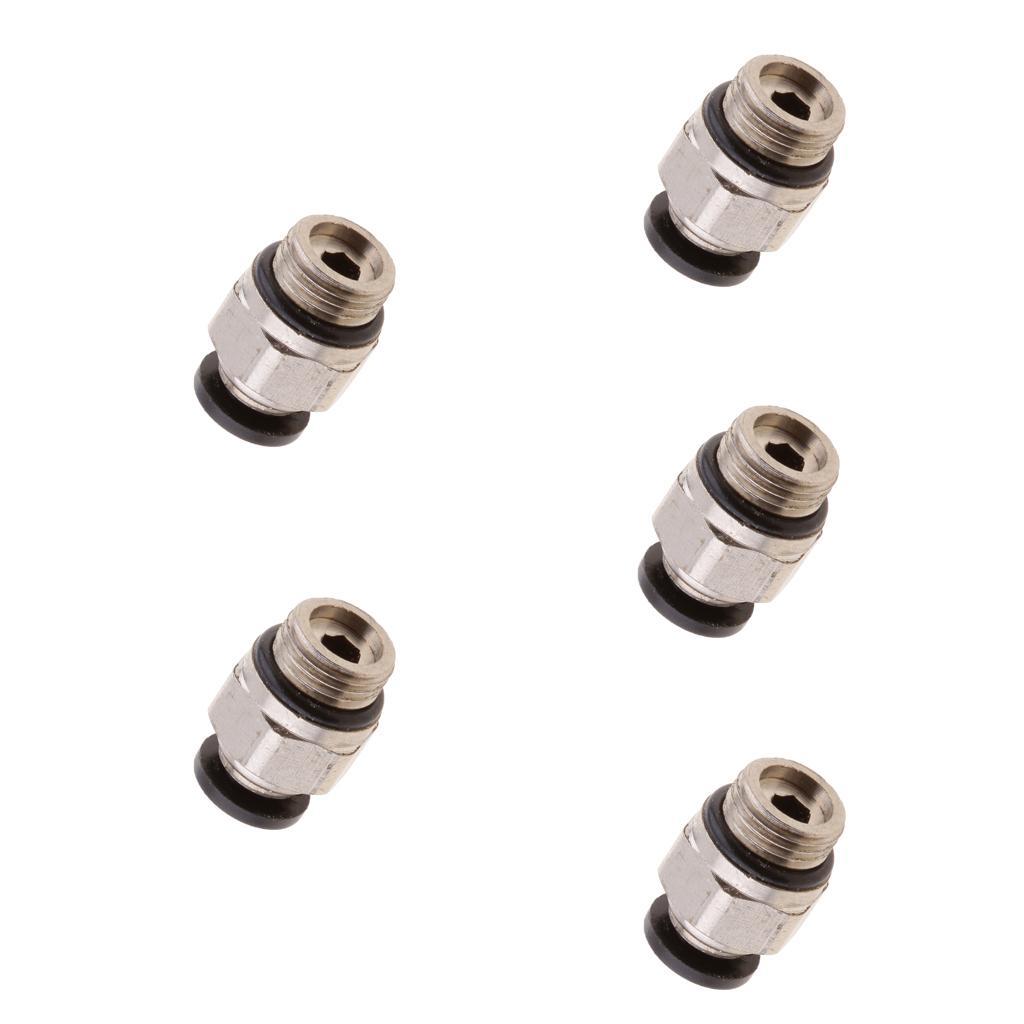 5 Pieces DPC-G-C4/C6/C8/C10 Air Water Hose Tube Straight Push In Pneumatic Fittings 4mm 6mm 8mm 10mm