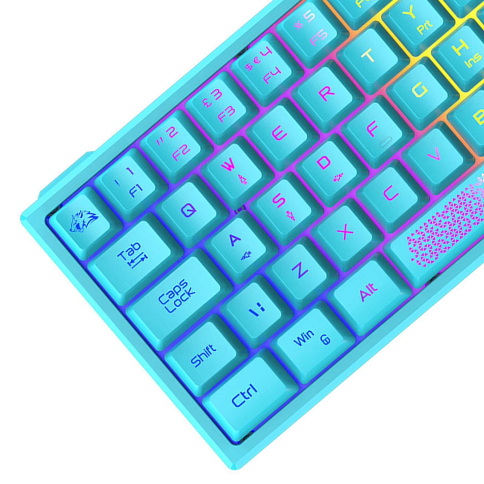 RGB Backlit 62 Key Game Keyboard 60% Layout Waterproof Mini for Gamer Android iOS Windows