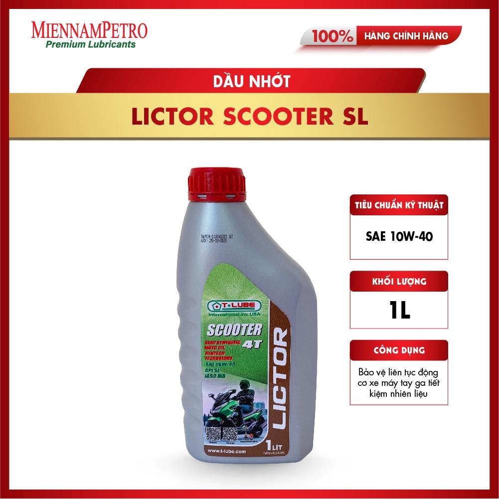 Dầu Nhớt T-lube Lictor Scooter SL SAE 10W-40 1L Bảo Vệ Liên Tục Động Cơ Xe Máy Tay Ga Tiết Kiệm Nhiên Liệu