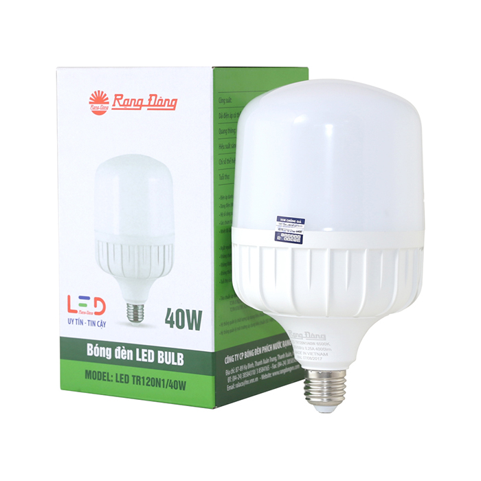 Bóng đèn LED BULB Trụ 40W Rạng Đông Model: TR120N1/40W.H