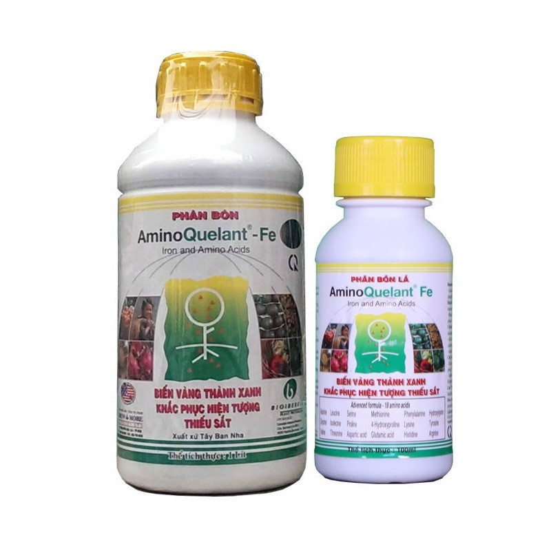 Phân Bón Lá AminoQuelant Fe - Chai 1 lít - Amino Quelant Fe Bổ Sung Sắt Chống Vàng Lá, Rụng Lá
