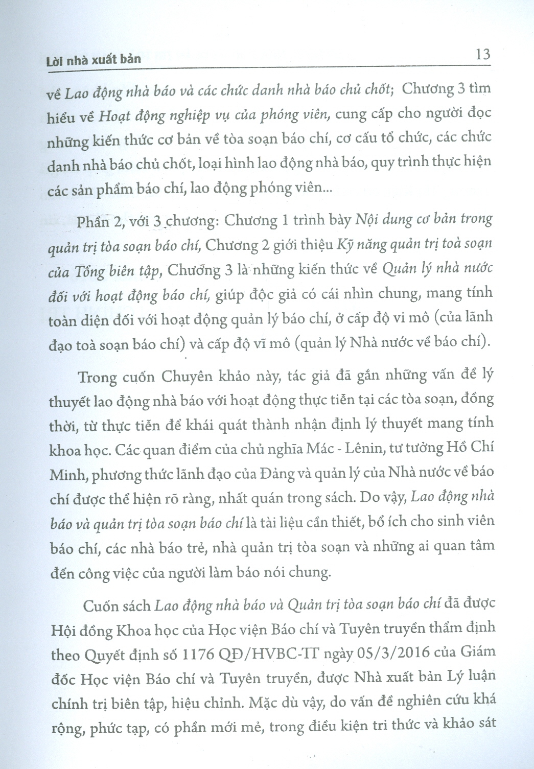 Lao Động Nhà Báo Và Quản Trị Tòa Soạn Báo Chí