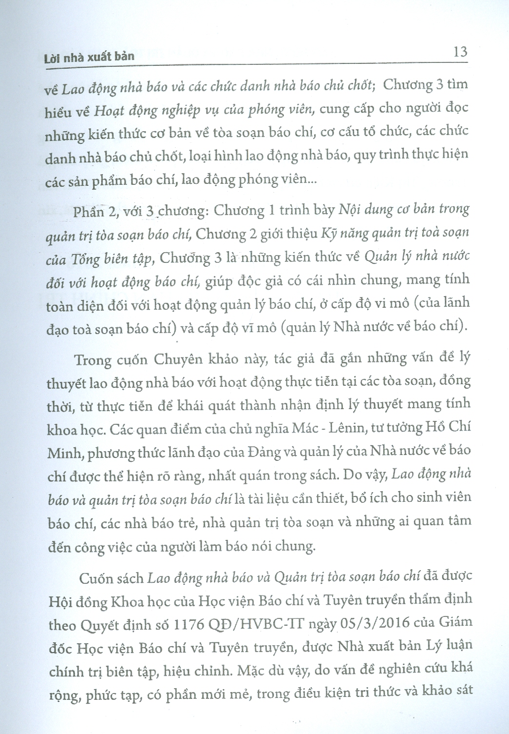 Lao Động Nhà Báo Và Quản Trị Tòa Soạn Báo Chí