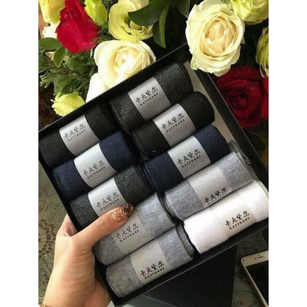 SET HỘP 10 ĐÔI TẤT NAM DỆT KIM KHÁNG KHUẨN NAM CAO CẤP