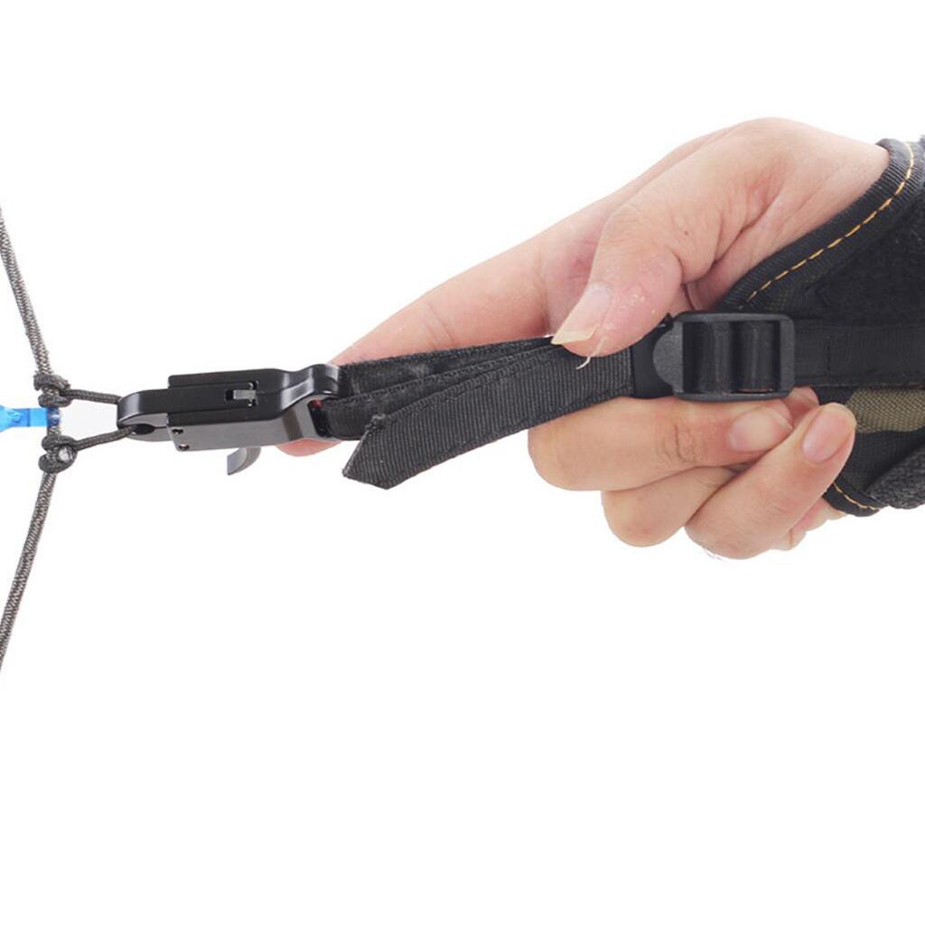 Archery Compound Bow Release Trigger Adjustable Wrist Strap -Black