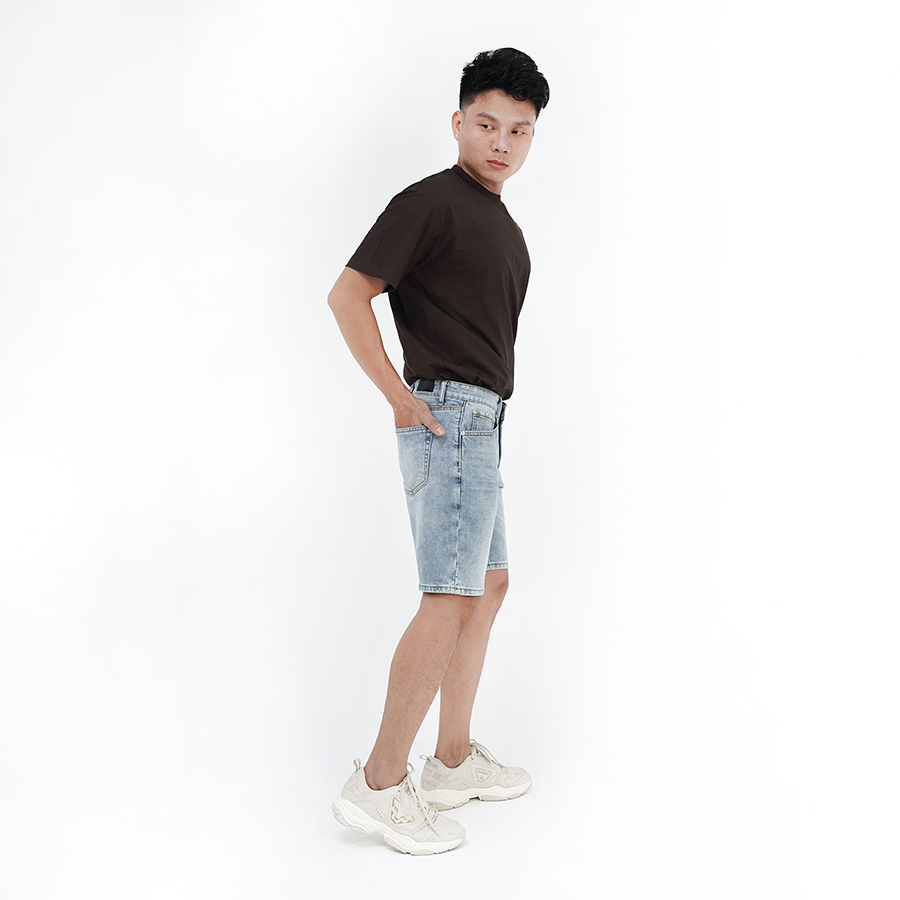 Quần Short Jeans Nam Cao Cấp HUNTER X-RAYS  Form Slimfit Thun Nhẹ Màu Xanh Nhạt S40