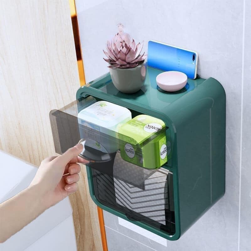 Hộp đựng giấy vệ sinh dán tường 2 tầng chống thấm