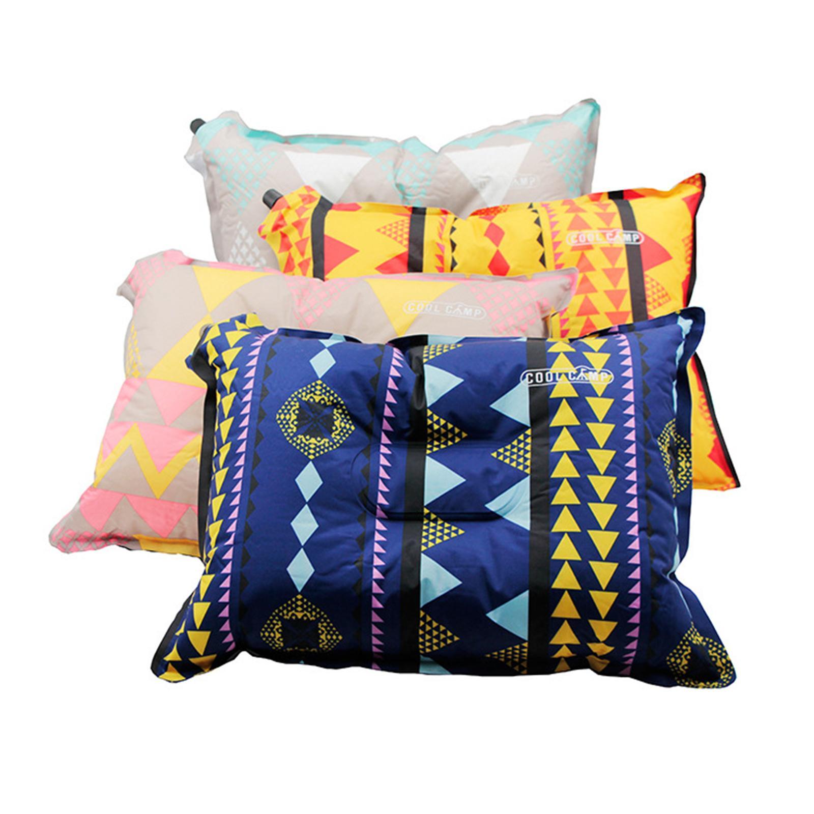 Colorful Inflating Travel Camping Pillow with Storage Bag