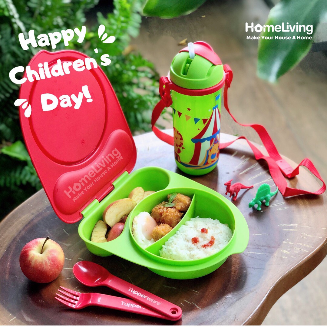 Bộ Hộp Cơm &amp; Bình Ống Hút Tupperware Kiddo Tumbler