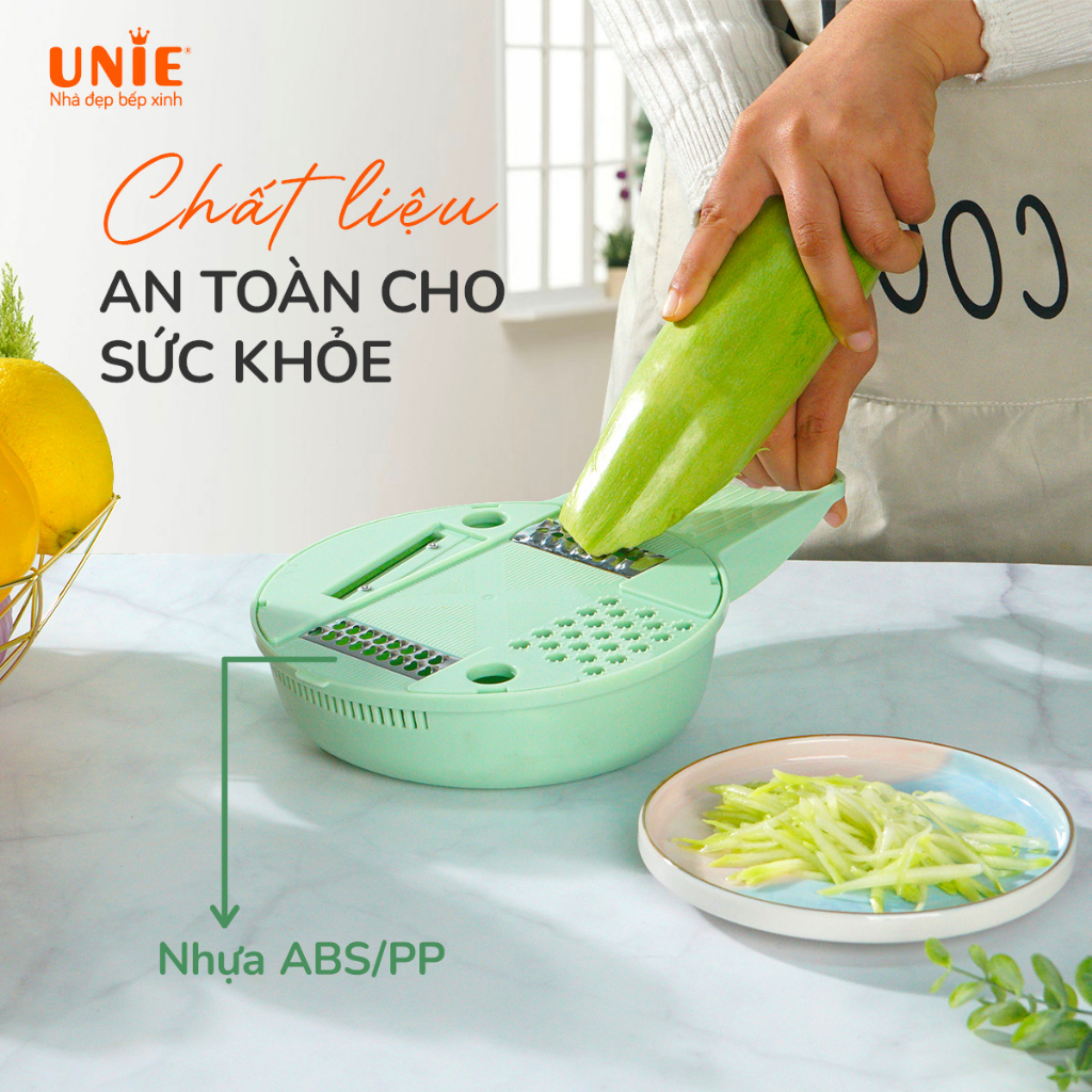 Bộ dụng cụ cắt thái rau củ đa năng Unie USM10,Cắt, thái, bào rau củ tiện lợi,Lưỡi dao thép cao cấp,dễ dàng vệ sinh - hàng chính hãng