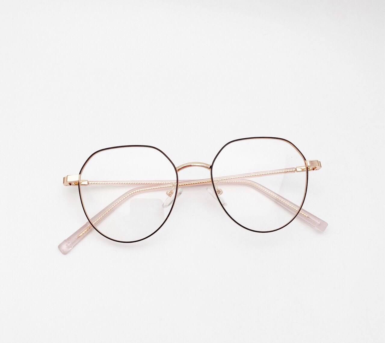 Kính gọng vintage Kim loại Hàn Quốc cao cấp G6833 + tặng Tuavit Kính xinh đa năng
