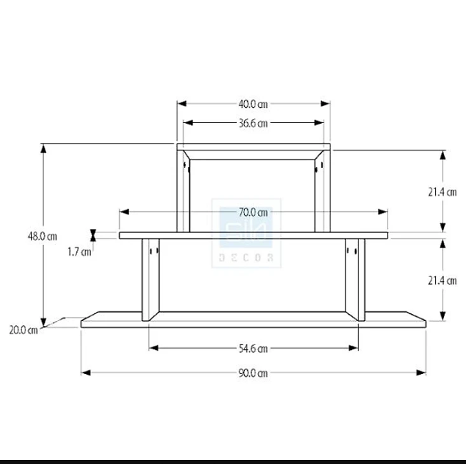 Kệ Gỗ Trang Trí Treo Tường 3 Tầng Tundo CTKT514 KT 90 x 48 x 20cm
