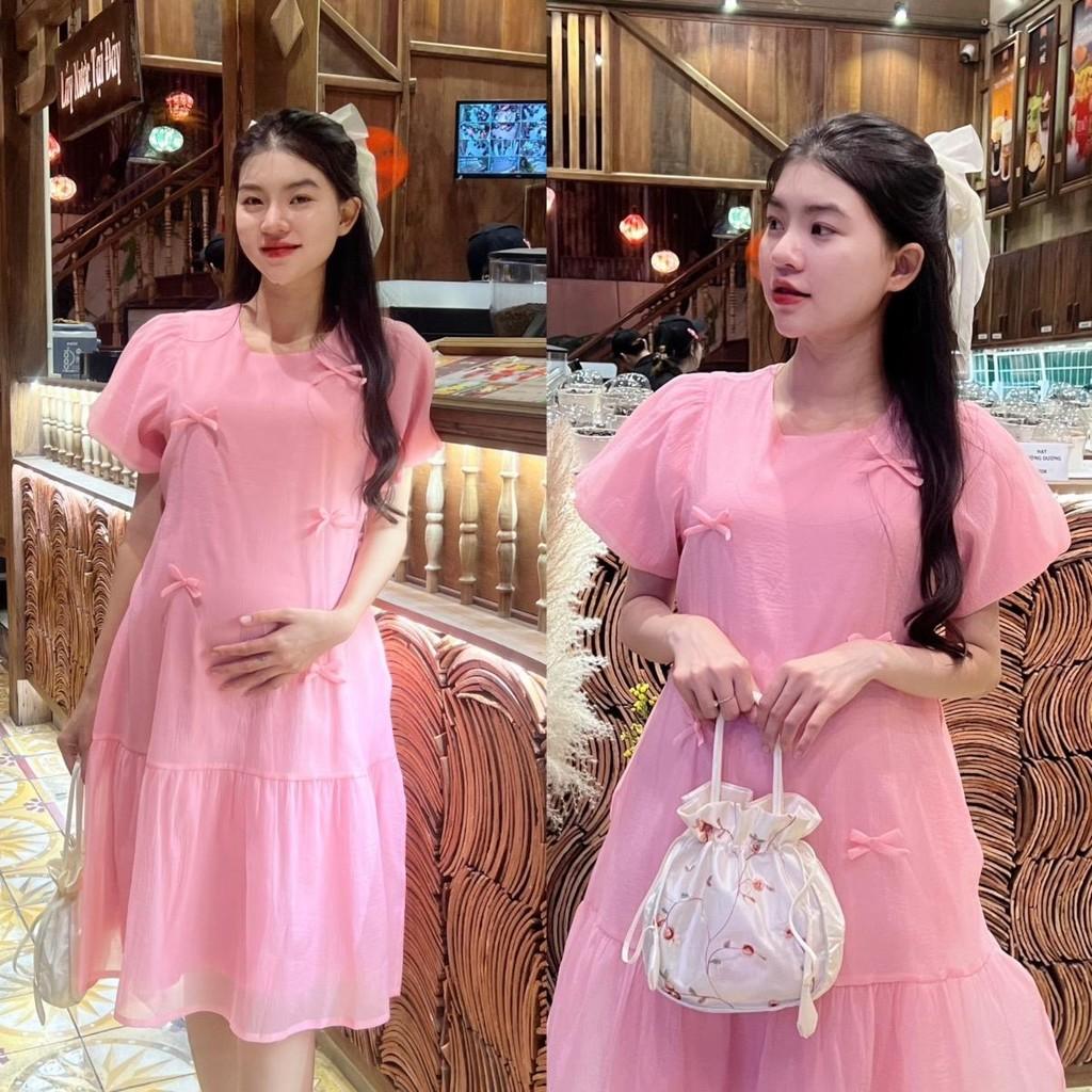Đầm bầu tơ phom đuôi cá đính nơ dễ thương, trẻ trung diện đi làm, đi chơi, đi tiệc Nữ Women Nữ Women - Đỏ