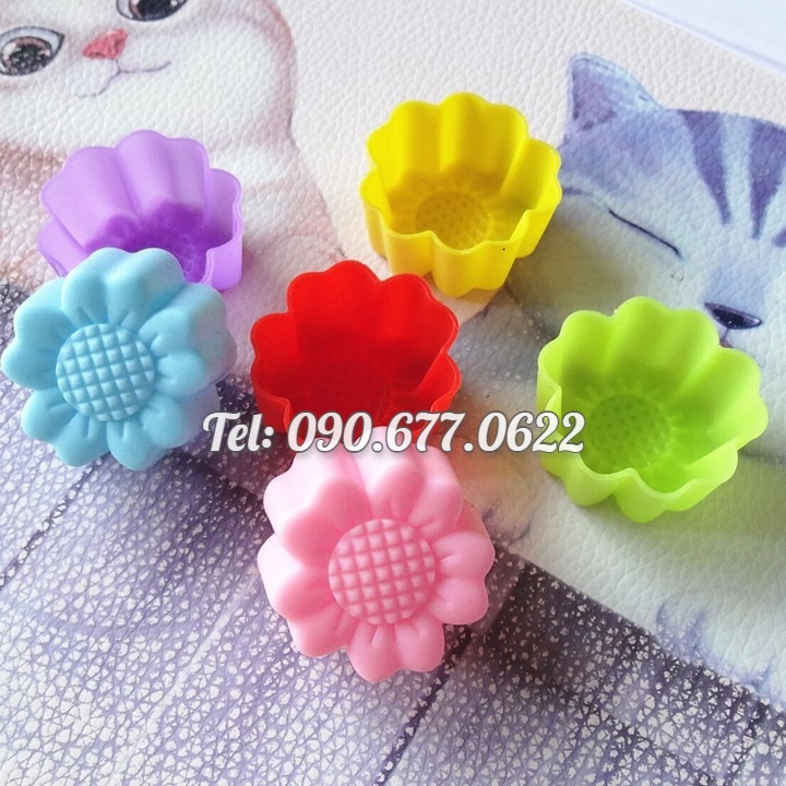 Bộ 10 khuôn silicon 3 lớp làm bánh, rau câu, bánh bông lan, bánh da lợn, bánh Cookie hoa hướng dương – Mã số 1163