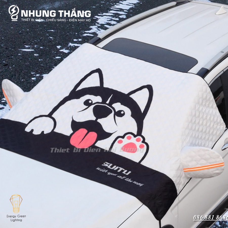 Bạt Phủ Che Nắng Ô tô HUSKY R-3955 - Chống Nóng,Cách Nhiệt Kính Lái , Phủ Gương Ô Tô Xe Hơi - 4 Lớp Tráng Bạc Cao Cấp - Có Video