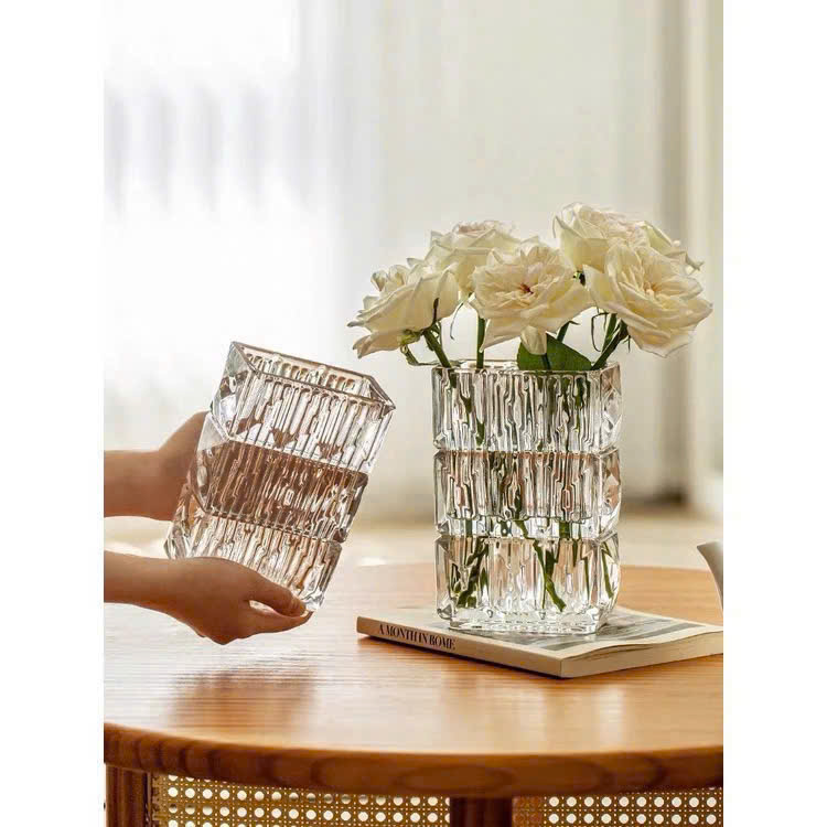 [KoSuyTu] LỌ HOA PHA LÊ VUÔNG 3 TẦNG – LONG LANH SANG TRỌNG, HIỆN ĐẠI, TINH TẾ