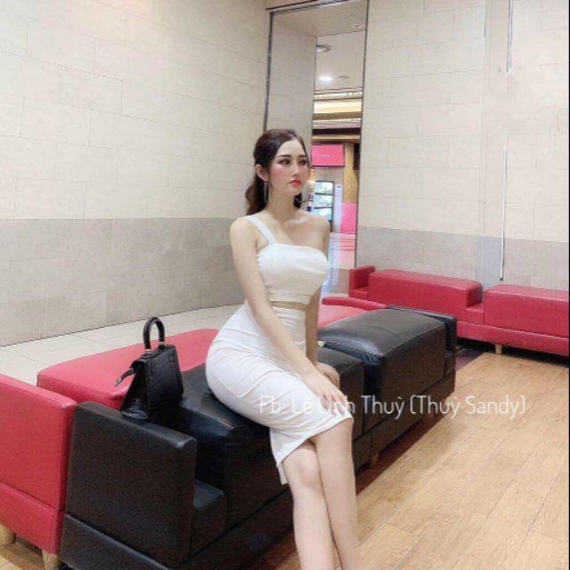 Đầm body 1 vai cut eo thiết kế