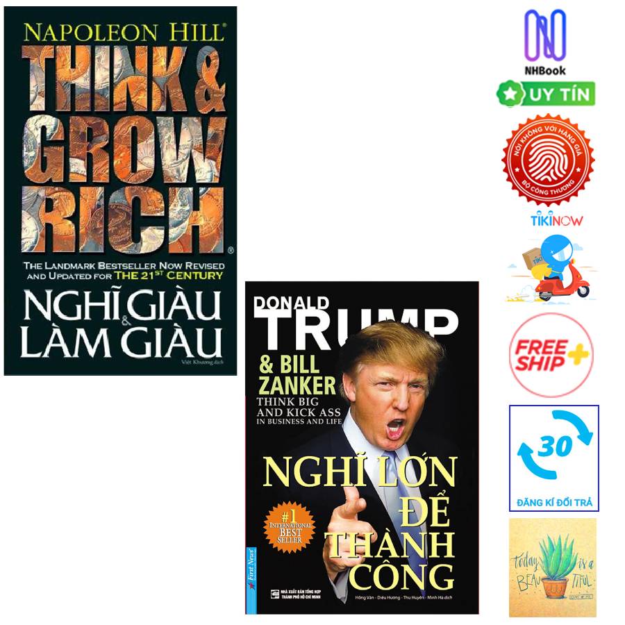 Combo Think And Grow Rich - Nghĩ Giàu Và Làm Giàu Và Nghĩ Lớn Để Thành Công  ( Tặng sổ tay)