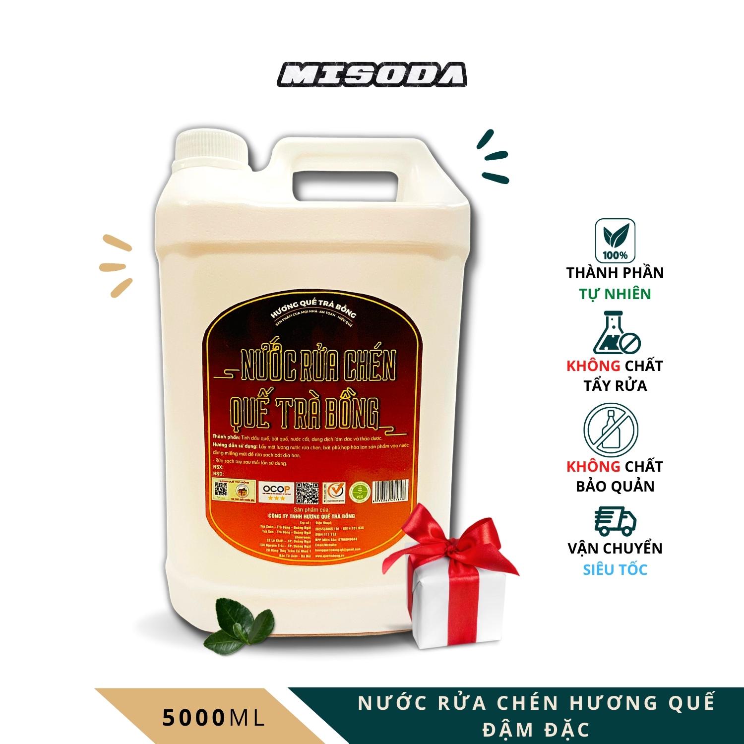 Nước Rửa Chén Bát Hương Quế Trà Bồng 1000ml – 5000ml, Thành Phần Tự Nhiên, An Toàn Cho Da Và Sức Khỏe, Đánh Bật Dầu Mỡ Và Mảng Bám, Mùi Hương Dễ Chịu – Hàng Chính Hãng